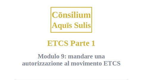 ETCS Part 1 Module 9 (Italiano)