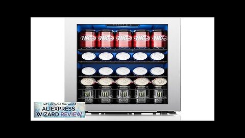 Refrigerator 80 Can Mini Fridge with Glass Door for Beer Soda Wine Review