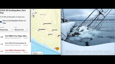 6.5 EARTHQUAKE SHAKES SKYSCRAPERS IN MEXICO CITY-BOATS SINK UNDER WEIGHT OF SNOW IN ALASKA