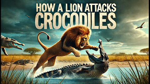 How a Lion attacks on crocodiles