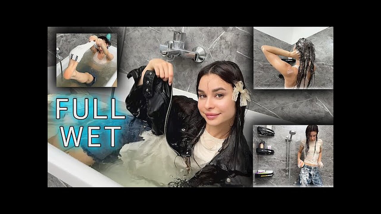 YT I was completely soaked with shampoo on my body and hair