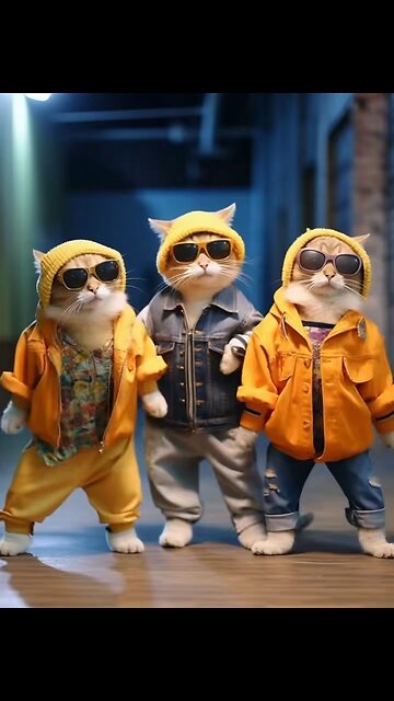 "Dancing Cats: A Purrfectly Groovy Performance!"