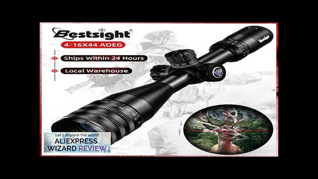 Bestsight 4-16x44 AOE Adjustable Optic Sight Green Red Illuminated Riflescope Hunting Scopes Review