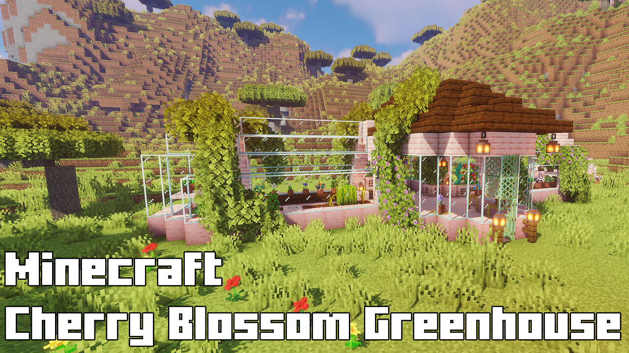 Minecraft Cherry Blossom Greenhouse - Blooming Oasis Build