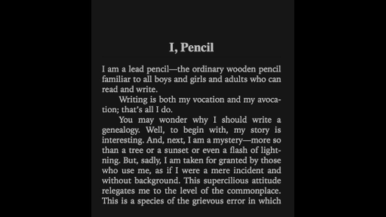 I, Pencil