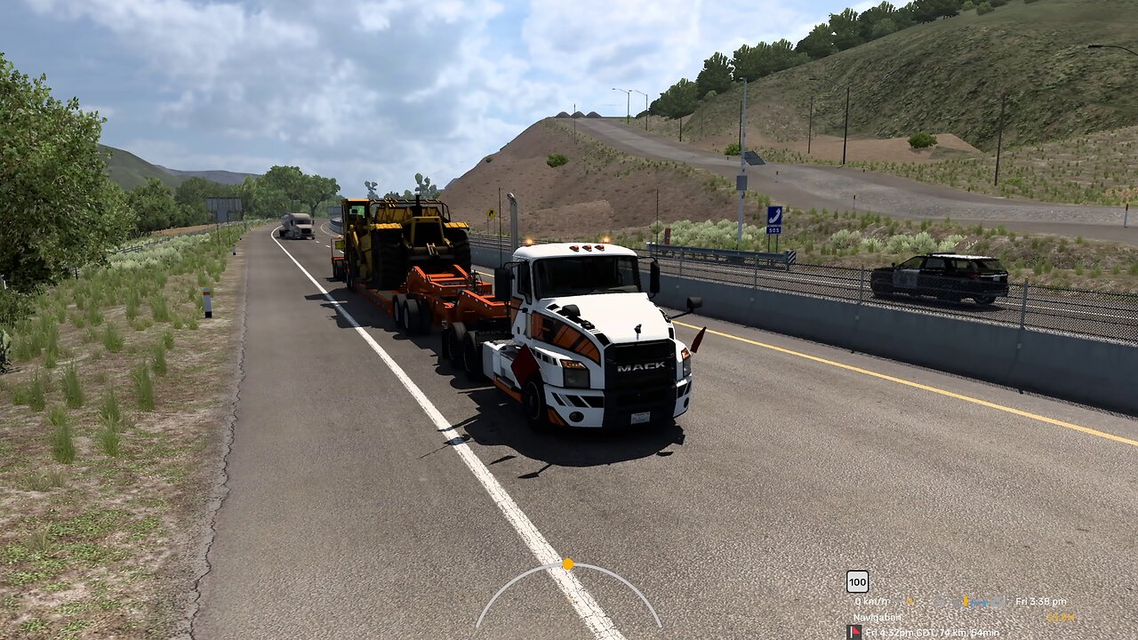 ATS, Uphill 7% grade, Mack Anthem, 59 t, automatic transmission