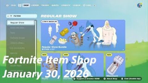 Fortnite Item Shop|January 30, 2026(*New* Regular Show Bundle)