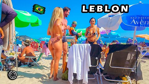 Leblon Beach Walk 🇧🇷 Brazil Rio de Janeiro 2024 4K UHD