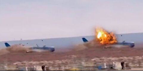 Moment the plane hit the ground - it exploded and broke into pieces