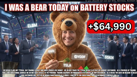 🔥 BEAR MODE ON BATTERY STOCKS! $65K BANKED on ELBM, GWH, STI, SSKN (My Trade Breakdown)