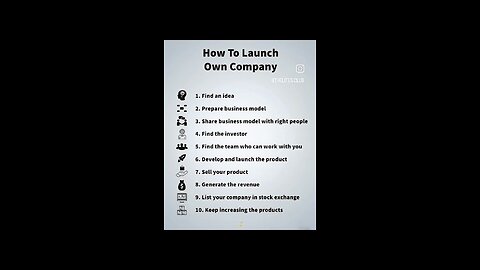 How to launch own company!