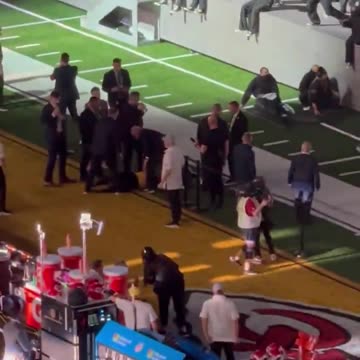 A man with the Palestinian flag got onto the field during super bowl halftime Show
