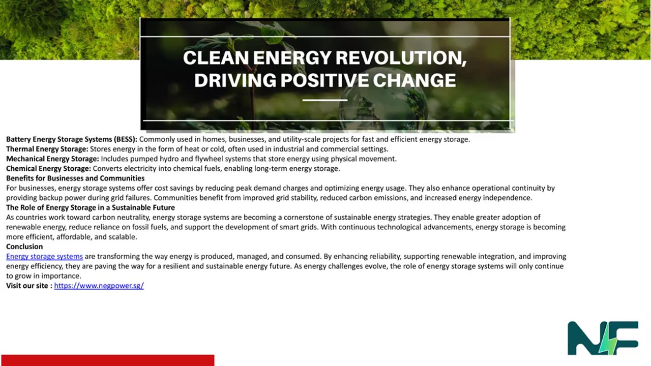 Energy Storage Systems: Powering a Smarter and More Reliable Future