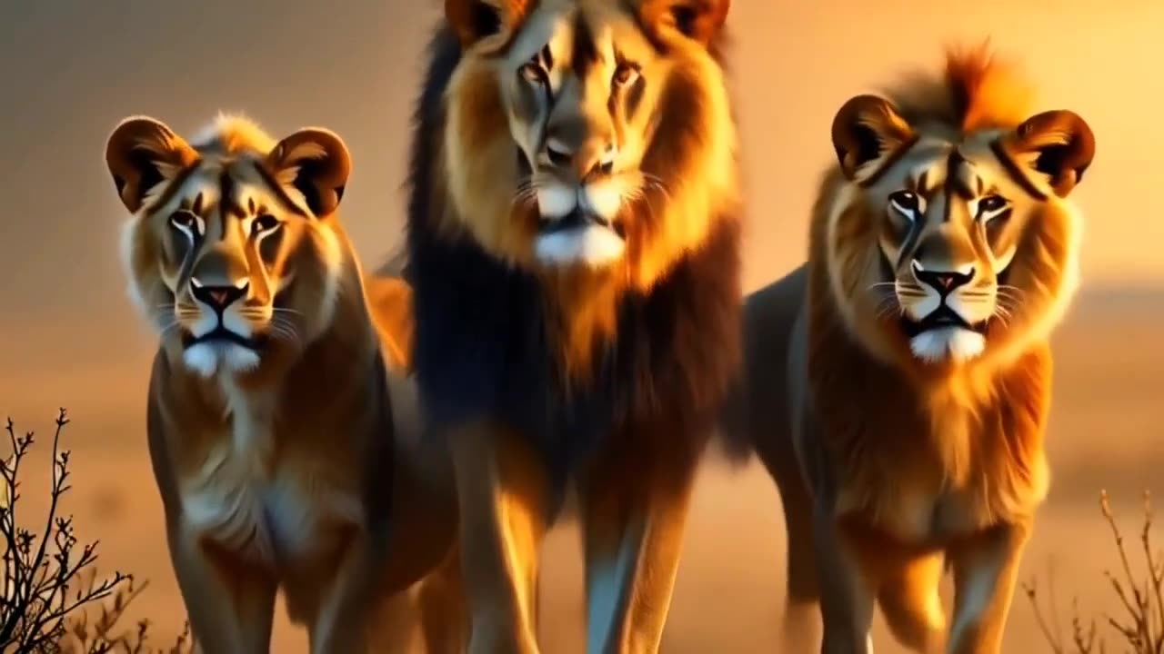 AI Colorful Lions