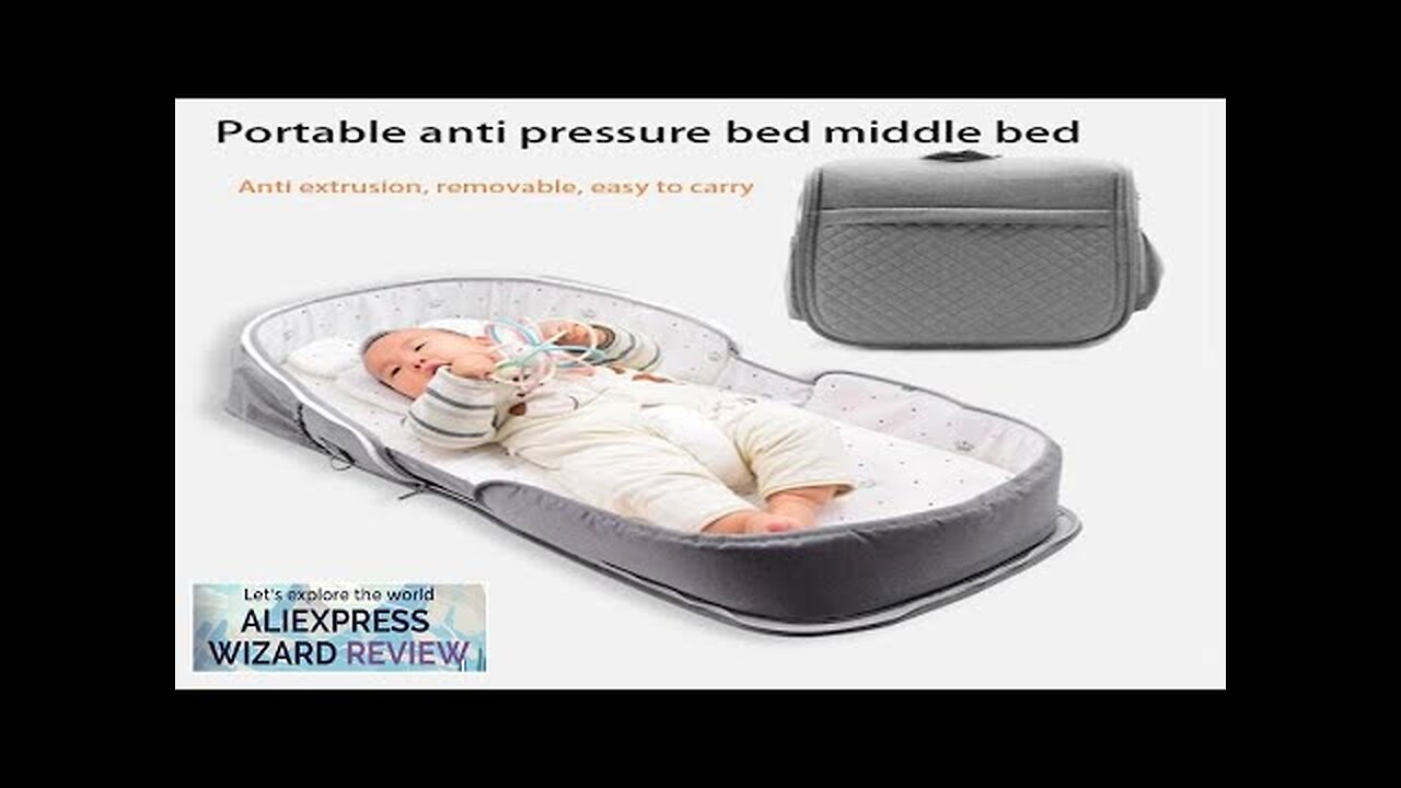 Crib middle bed Newborn baby crib folding portable moving bed bed Bionic Review