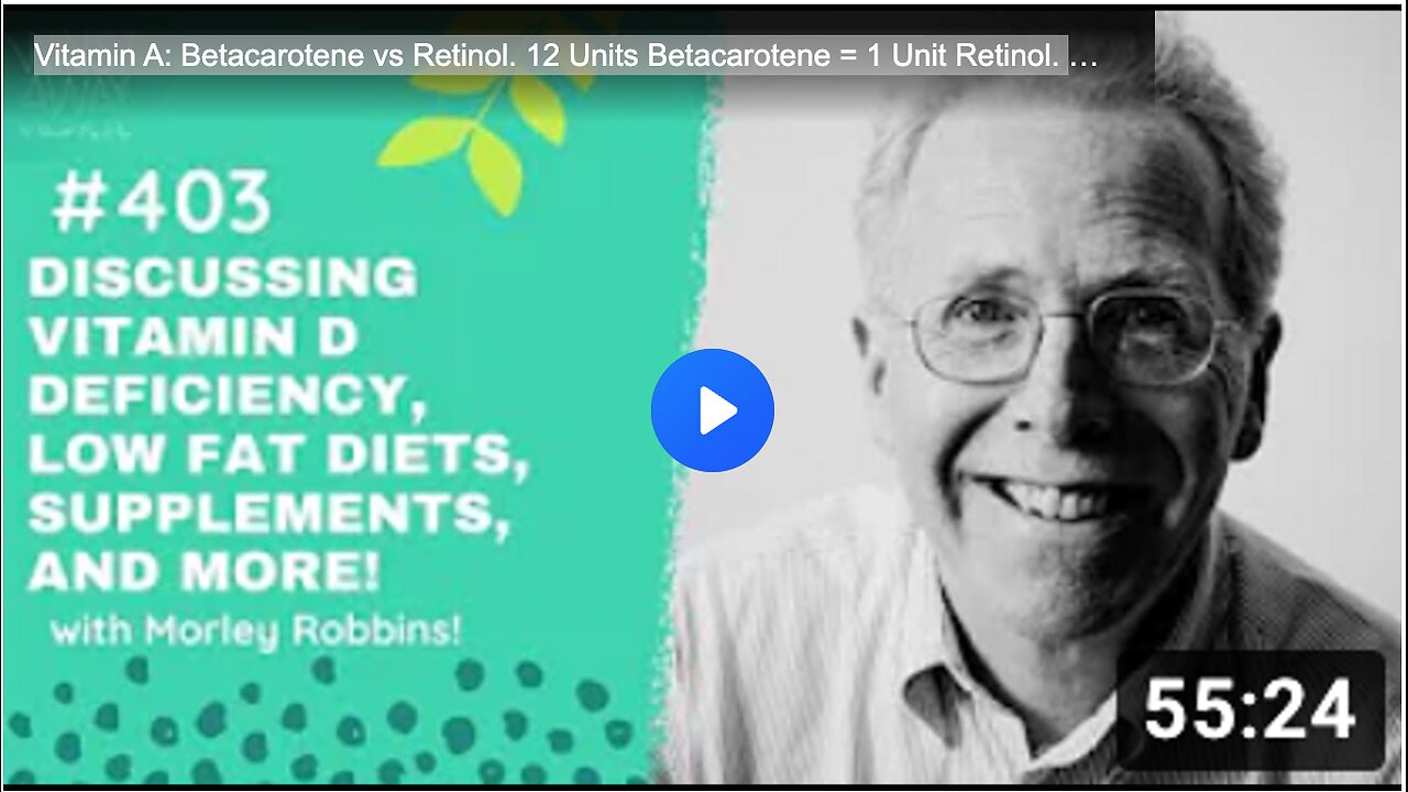 Vitamin A: Betacarotene vs Retinol. 12 Units Betacarotene = 1 Unit Retinol.