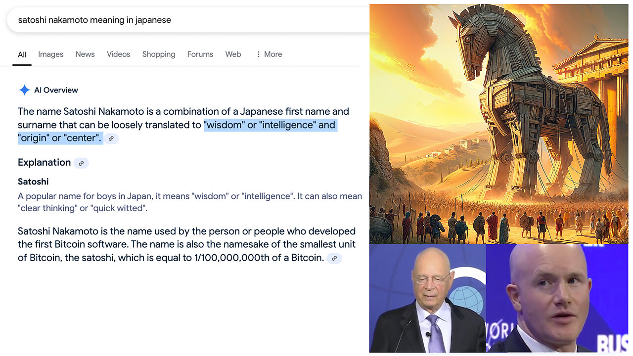 Cryptocurrency | Why Are Klaus Schwab & the World Economic Forum Pushing Cryptocurrencies? Are Programmable Private Stablecoins a Trojan Horse? Does "Satoshi Nakamoto" Mean "Central Intelligence" In Japanese?