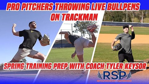 Pro Pitchers Throwing Live Bullpens on Trackman Spring Training Prep w Coach Tyler Keysor