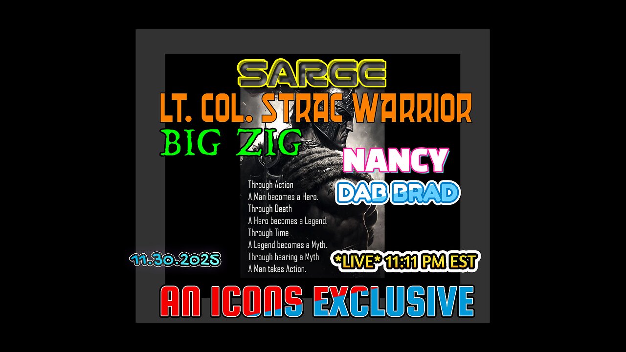 SARGE, LT. COL.STRAC, BIG ZIG, NANCY & DAB BRAD [ 12.01.2025 ] > LIVE < ICONS REALITY CHECK [cc]