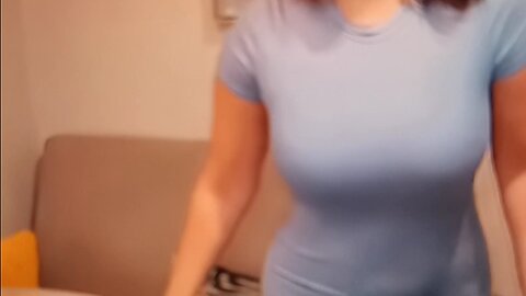 Rack in blue dress