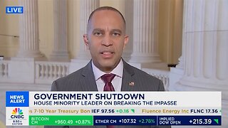 Hakeem Jeffries CALLED OUT By CNBC For Gov't Shutdown