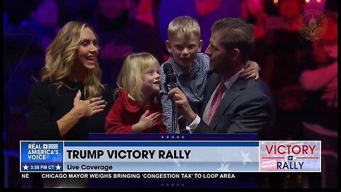Trump's Grandkids Lead The Pledge of Allegiance at Victory Rally