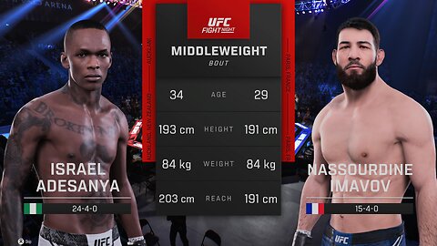 Israel Adesanya Vs Nassourdine Imavov UFC Fight Night Saudi Arabia Middleweight Main Event