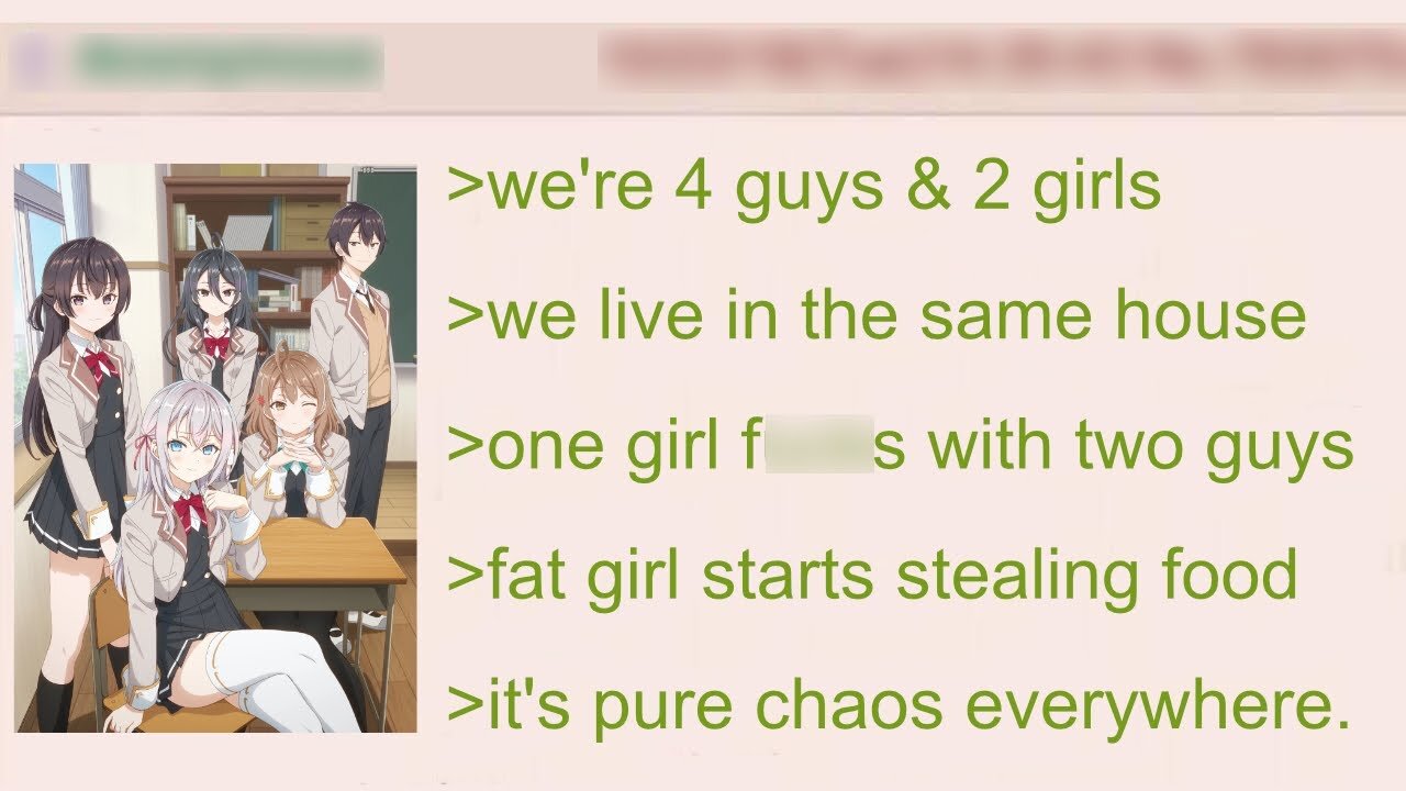 4 Guys & 2 Girls Living Together - Pure Chaos | 4Chan Greentext Stories