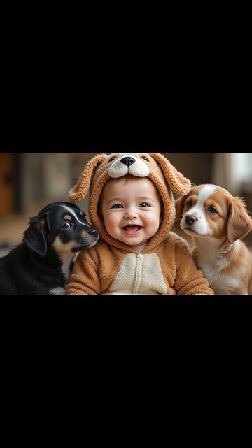 Cutest Puppy Party: Baby in Dog Costume Steals the Show