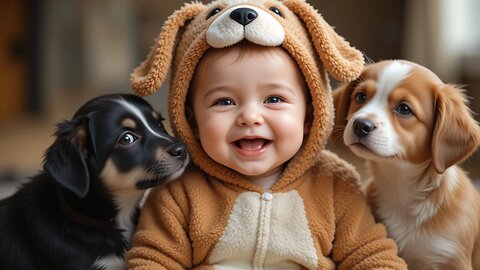 Cutest Puppy Party: Baby in Dog Costume Steals the Show