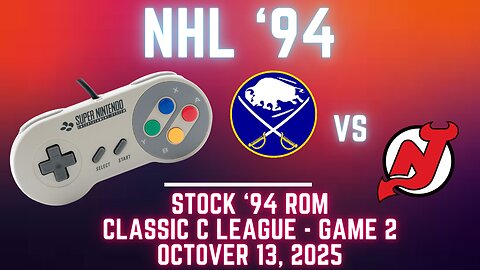 NHL '94 Fall Classic SNES C - Sabres (Kashim) at Devils (Len) {SNES} Game 2