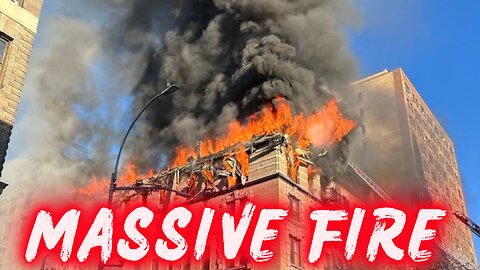 🔴 Massive 4-Alarm Manhattan Blaze: Person Rescued from Top Floor Inferno