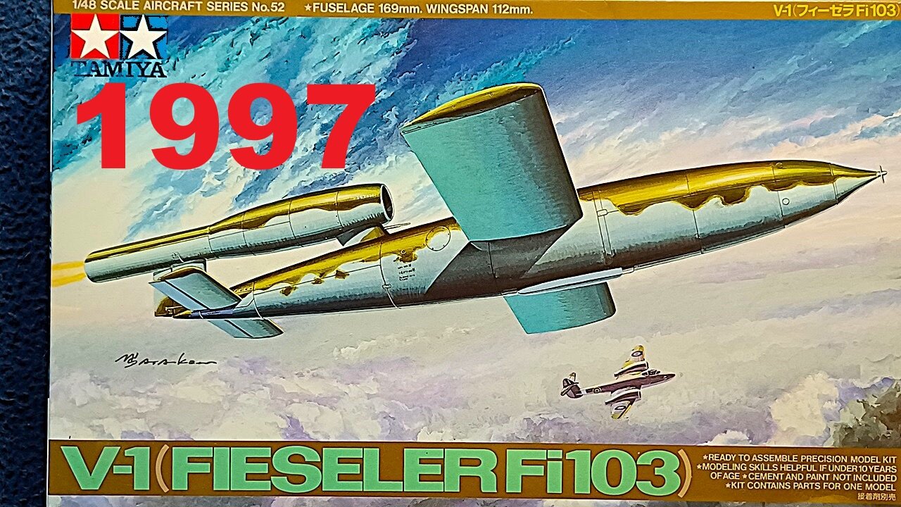 UNBOXING: TAMIYA, V-1 (FIESELER Fi103), 1/48 SCALE AIRCRAFT SERIES No.52, 61052-800, 1997