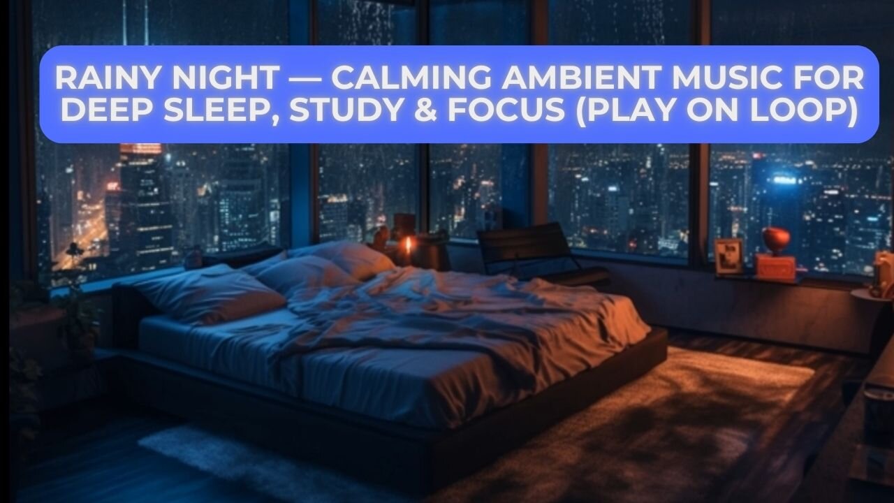 Rainy Night Calming Ambient Music for Deep Sleep, Study & Focus (Play on Loop)