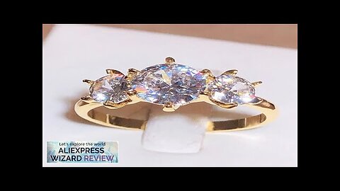 2022 New Row Of Diamonds White Zirconia 18K Gold Ring Female 925 Review