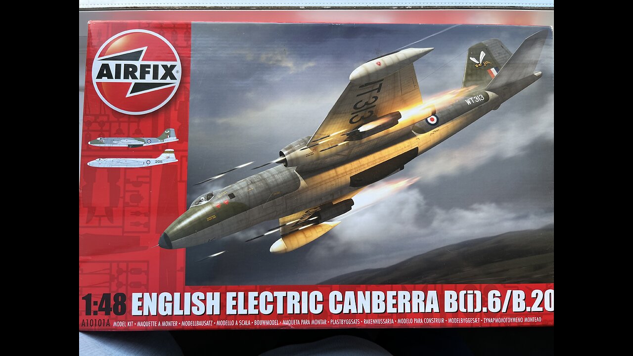 Airfix English Electric Canberra, 1/48 scale model kit.