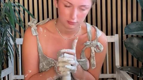 handmade clay, Pottery girl, clay art, artist, diy, pretty girl, viral girl, clay girl