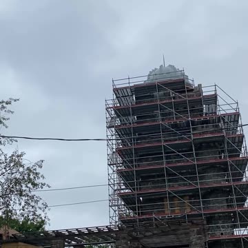 OH COME ON! castle surrounded by scaffolding