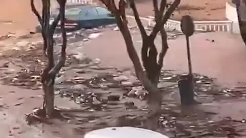 Flash floods at Canary Islands, Spain