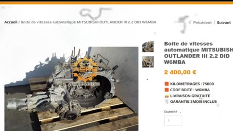 AEPSPIECES.COM - Boite de vitesses automatique MITSUBISHI OUTLANDER III 2.2 DID W6MBA