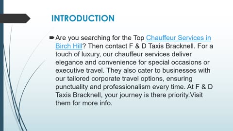 Top Chauffeur Services in Birch Hill