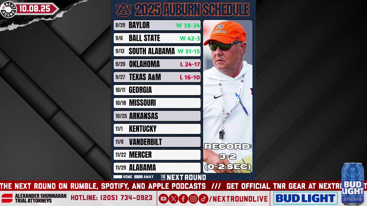 How Auburn Can END the Georgia Streak, Is Alabama the SEC FAVORITE? Oklahoma v. Texas | TNR 10/8/25