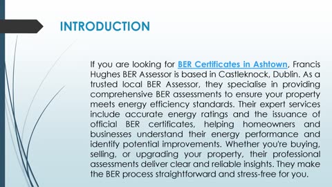 If you are looking for BER Certificates in Ashtown