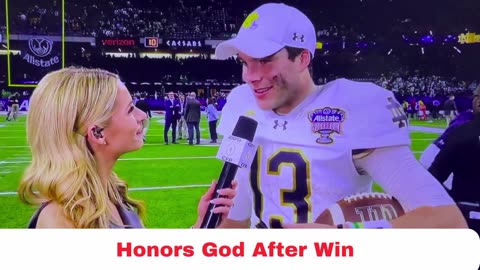 Notre Dame Player Honors God After Win