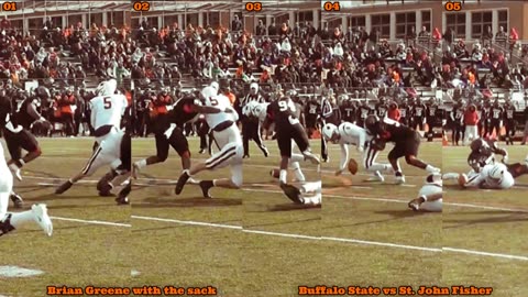 Prototype 375: Buffalo State's Brian Greene with the sack vs St. John Fisher