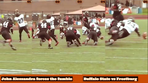 Prototype 325: Buffalo State's John Alessandra forces the fumble vs Frostburg
