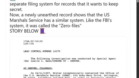 SCOOP: U.S. Marshals Service Has System for Hiding Sensitive Records