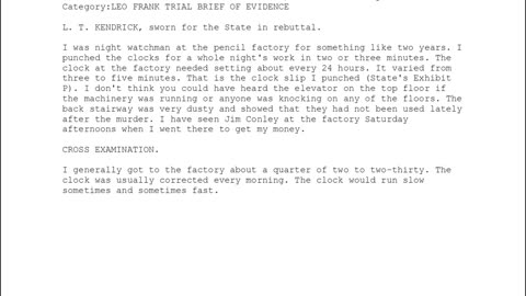 L. T. Kendrick — Sworn In for the State — 187th Witness to Testify