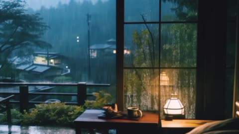 Cozy Night Rain 🌧 Soothing for deep sleep 😴 💤