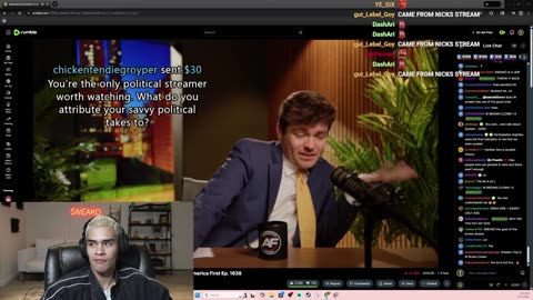 Nick Fuentes CRASHES OUT After Reading SNEAKO's Superchat